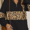 Fashion Street Leopard Split Joint Mandarin Collar Tops