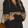 Fashion Street Leopard Split Joint Mandarin Collar Tops