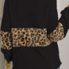 Fashion Street Leopard Split Joint Mandarin Collar Tops