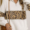 Fashion Street Leopard Split Joint Mandarin Collar Tops