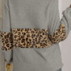 Fashion Street Leopard Split Joint Mandarin Collar Tops