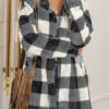 Fashion Street Plaid Split Joint Turndown Collar Outerwear