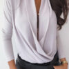 Fashion Sexy Solid V Neck Tops