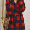 Fashion Street Plaid Split Joint Turndown Collar Outerwear