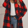 Fashion Street Plaid Split Joint Turndown Collar Outerwear