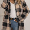 Fashion Street Plaid Split Joint Turndown Collar Outerwear