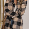 Fashion Street Plaid Split Joint Turndown Collar Outerwear