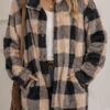 Fashion Street Plaid Split Joint Turndown Collar Outerwear