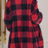 Fashion Street Plaid Split Joint Turndown Collar Outerwear