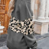 Fashion Street Leopard Split Joint V Neck Tops