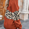 Fashion Street Leopard Split Joint V Neck Tops