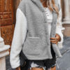 Fashion Street Solid Split Joint Hooded Collar Outerwear