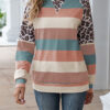 Fashion Street Striped Split Joint O Neck Tops