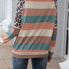 Fashion Street Striped Split Joint O Neck Tops