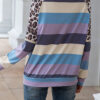 Fashion Street Striped Split Joint O Neck Tops