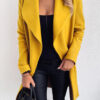 Fashion Sweet Solid Cardigan Turndown Collar Outerwear