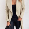 Fashion Sweet Solid Cardigan Turndown Collar Outerwear