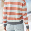 Fashion Casual Striped Split Joint O Neck Tops