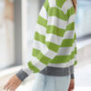 Fashion Casual Striped Split Joint O Neck Tops