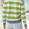 Fashion Casual Striped Split Joint O Neck Tops