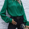 Fashion Street Solid Split Joint O Neck Tops