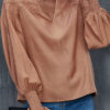 Fashion Street Solid Split Joint V Neck Tops