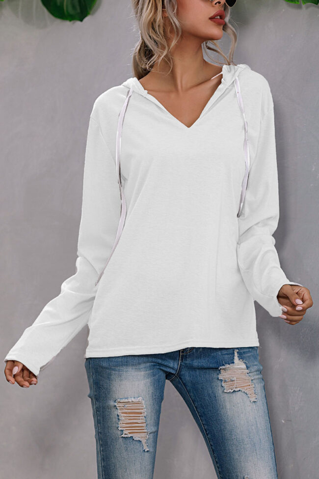 Fashion Street Solid V Neck Tops