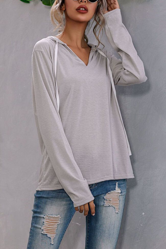 Fashion Street Solid V Neck Tops