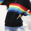 Fashion Casual Striped Split Joint O Neck Tops