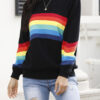 Fashion Casual Striped Split Joint O Neck Tops