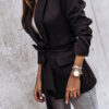 Casual Solid Split Joint Frenulum Turn-back Collar Outerwear