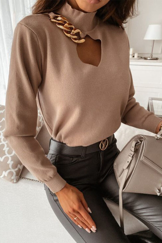 Fashion Sweet Solid Mandarin Collar Tops