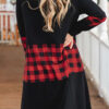 Fashion Casual Plaid Split Joint V Neck Outerwear