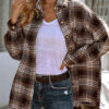 Casual Geometric Striped Pocket Buttons Shirt Collar Outerwear