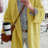 Fashion Casual Solid Cardigan Two Lapel Outerwear