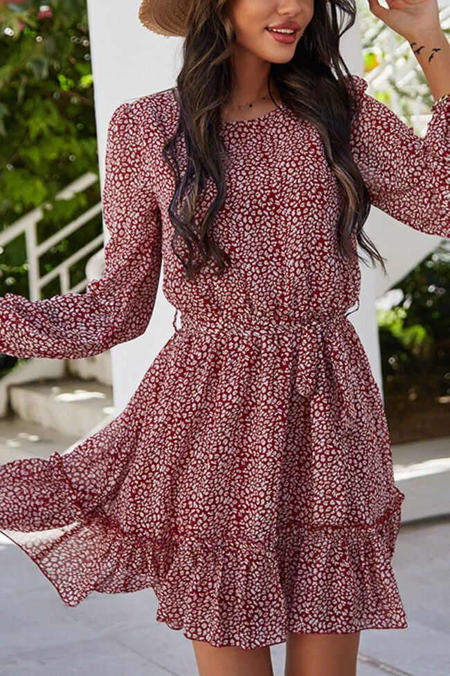 Fashion Street Print O Neck Printed Dress Dresses