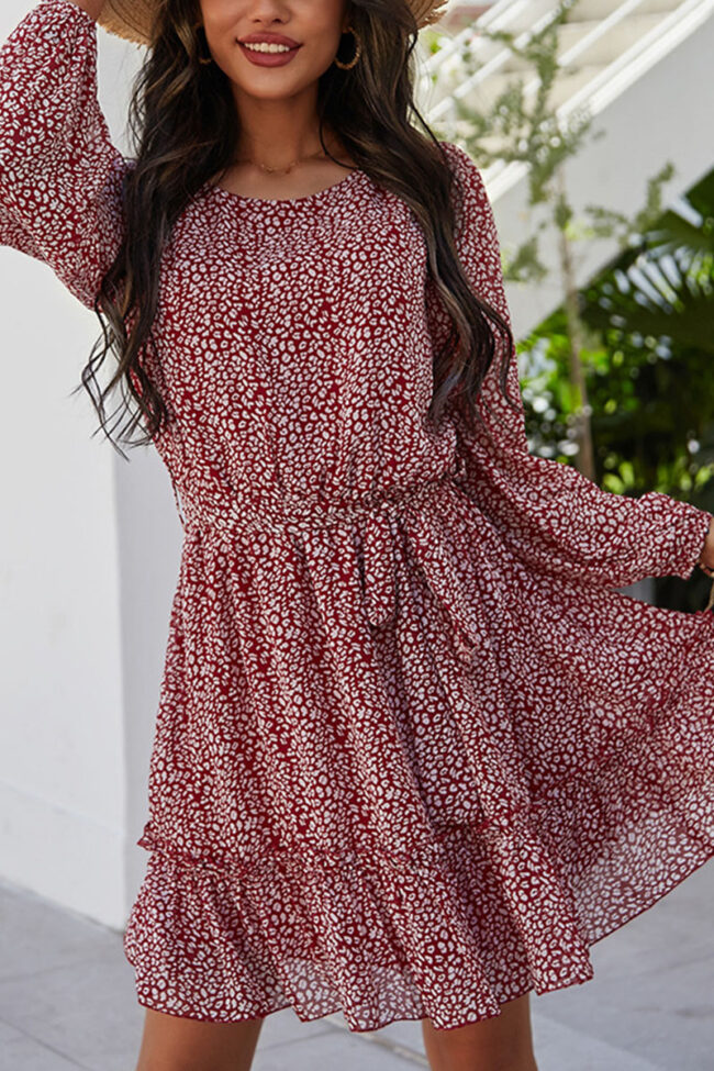 Fashion Street Print O Neck Printed Dress Dresses