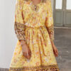 Fashion Street Print V Neck A Line Dresses