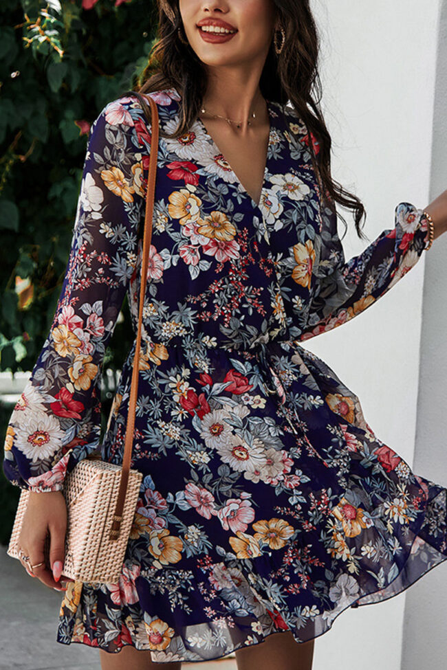 Fashion Street Print V Neck Printed Dress Dresses