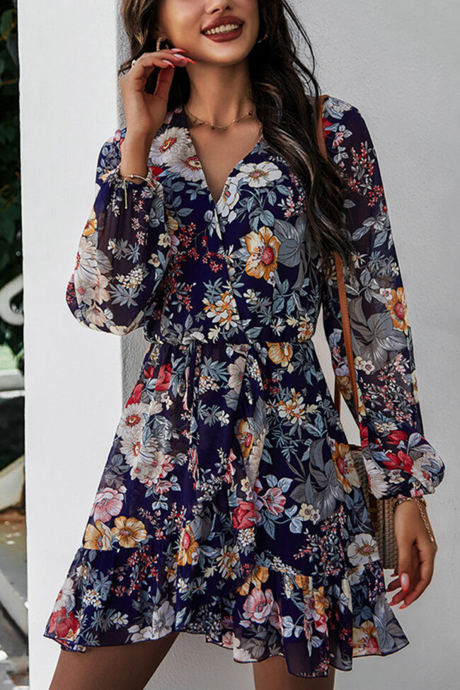 Fashion Street Print V Neck Printed Dress Dresses